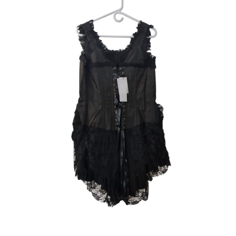 TOP DRAWER BY DAISY CORSETS Black Lace Corset Dress 3XL Adjustable Lacing